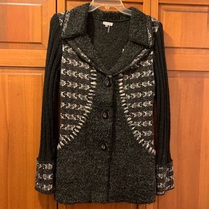 Black Sioni Button Down Sweater